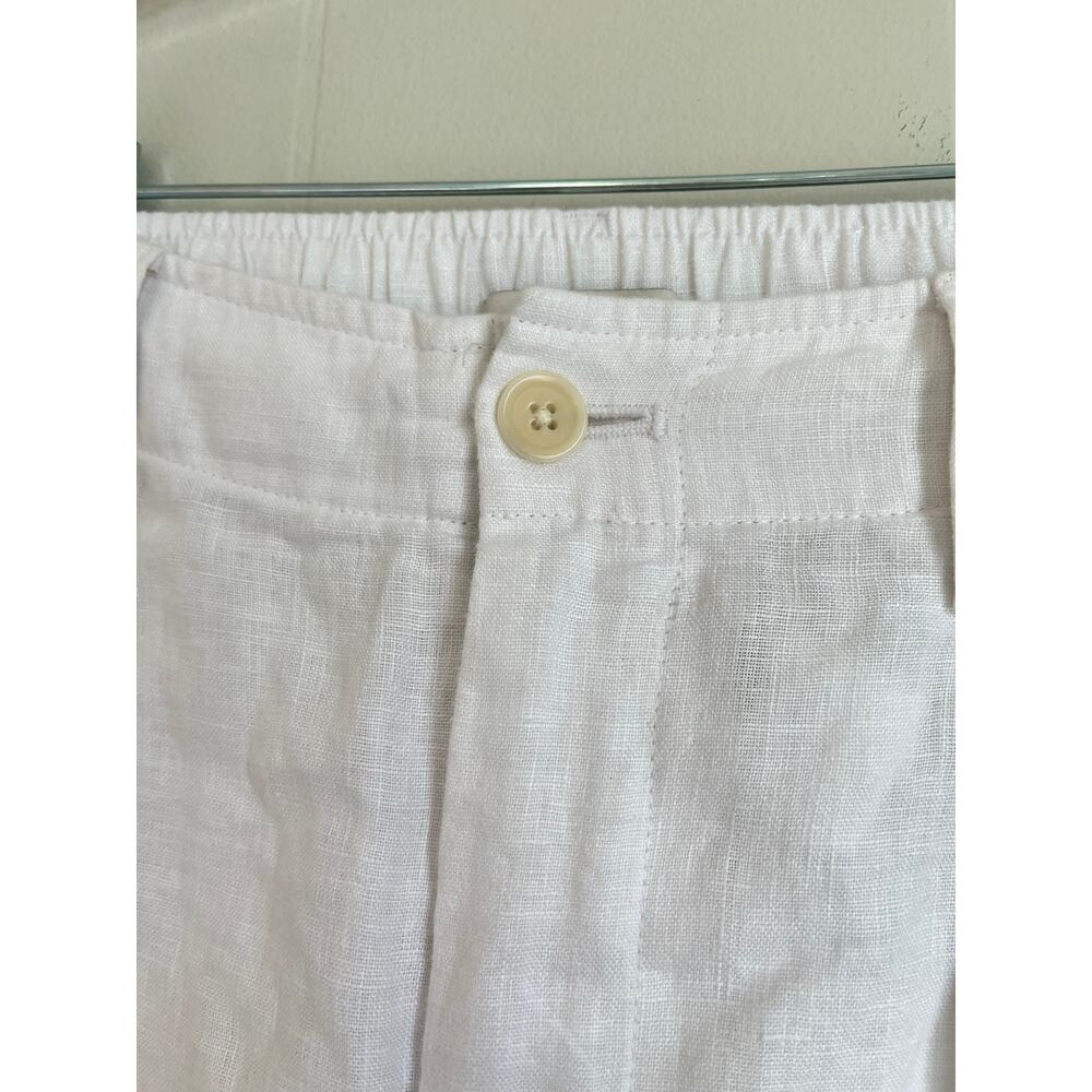 Madewell 100% Linen White Neale Shorts 12 Preppy Lagenlook Coastal Grandmother - Picture 5 of 16